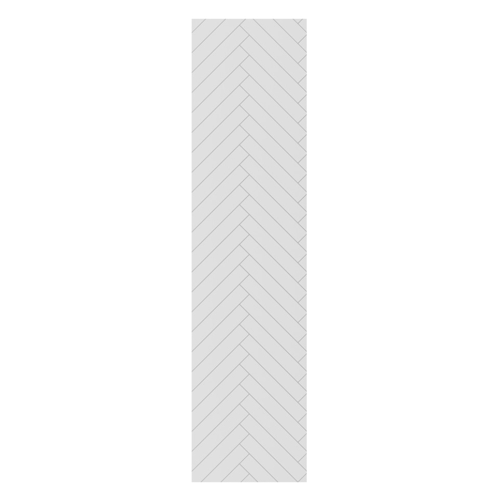 Cut out image of the Crosswater White Herringbone 2400mm x 600mm Proclick Tile Effect Wall Panel